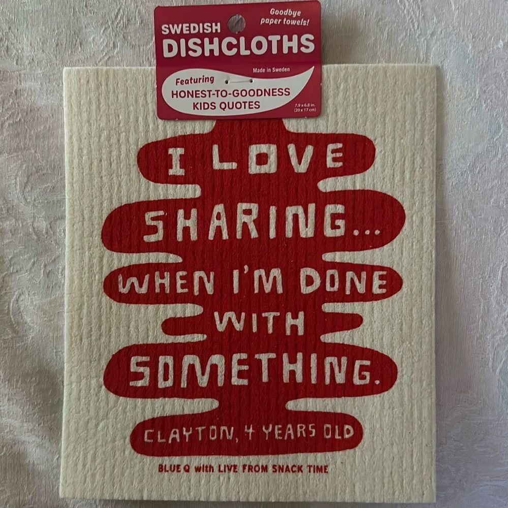 Blue Q Swedish Dish Cloth Quirky Fun Practical Child Inspired